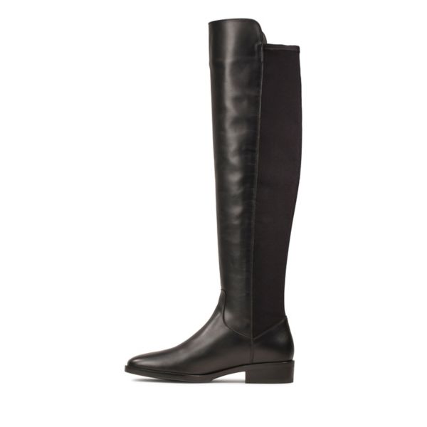 Clarks Womens Pure Caddy Knee High Boots Black | UK-6973804